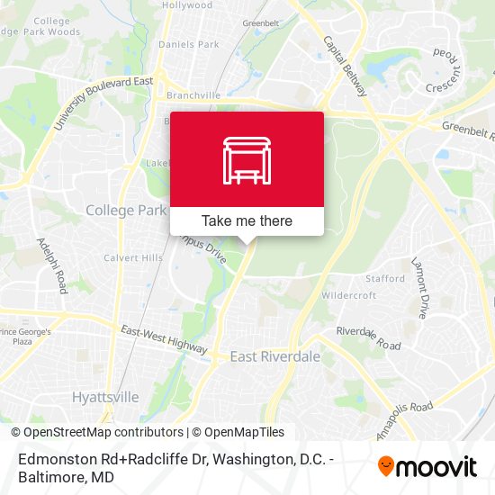 Edmonston Rd+Radcliffe Dr map
