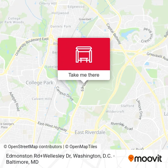 Edmonston Rd+Wellesley Dr map