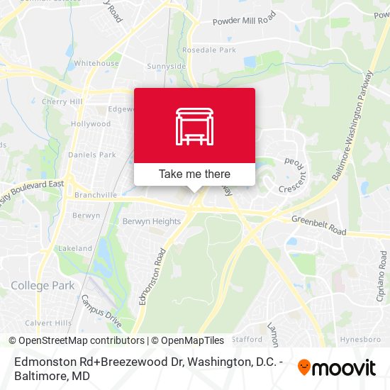 Mapa de Edmonston Rd+Breezewood Dr