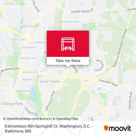 Mapa de Edmonston Rd+Springhill Ct