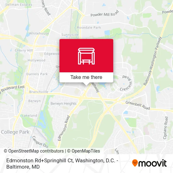 Edmonston Rd+Springhill Ct map