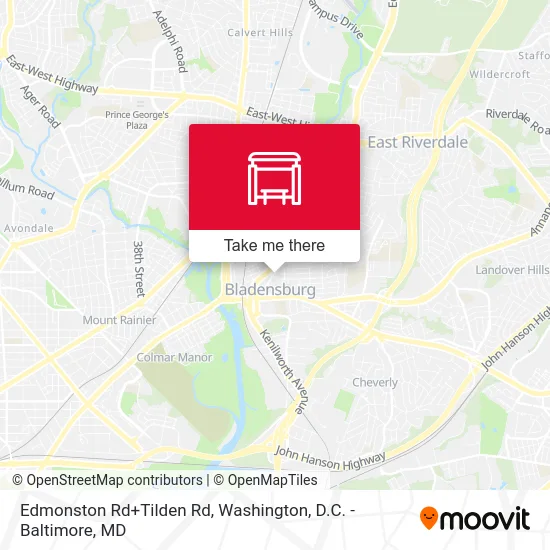 Edmonston Rd+Tilden Rd map