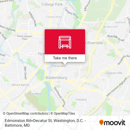 Edmonston Rd+Decatur St map