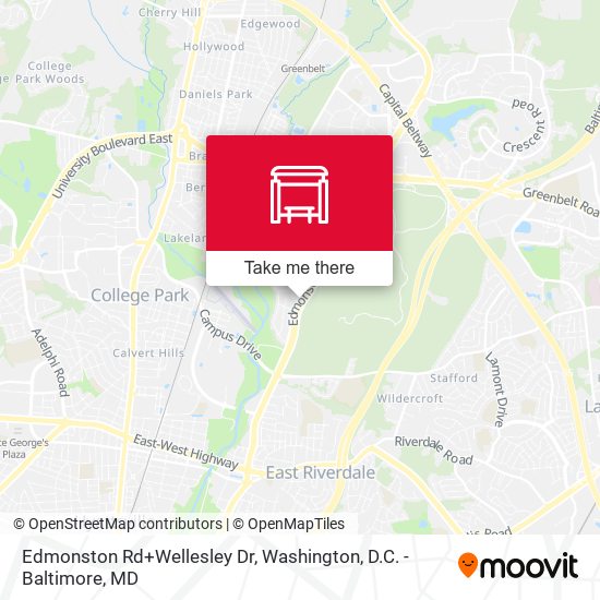 Edmonston Rd+Wellesley Dr map