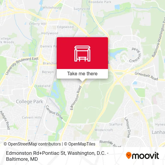 Edmonston Rd+Pontiac St map