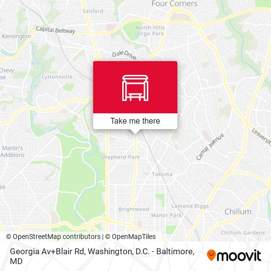 Mapa de Georgia Av+Blair Rd
