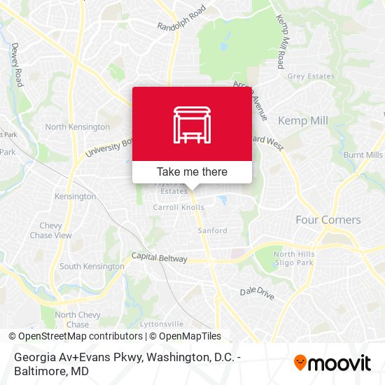 Mapa de Georgia Av+Evans Pkwy