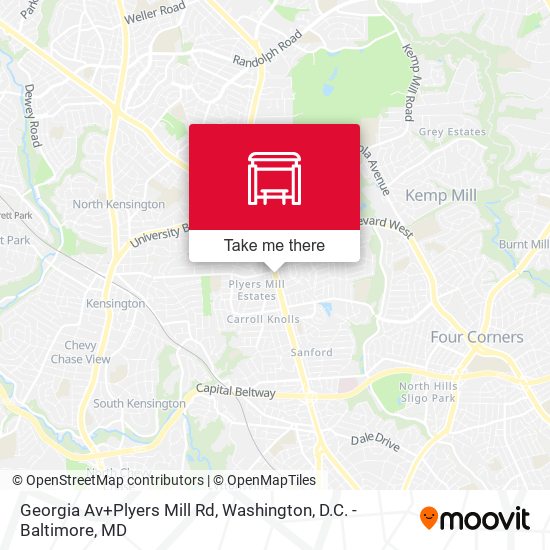 Georgia Av+Plyers Mill Rd map