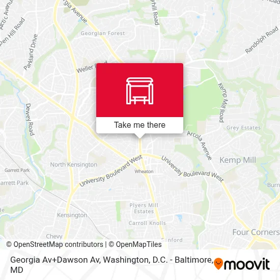 Georgia Av+Dawson Av map