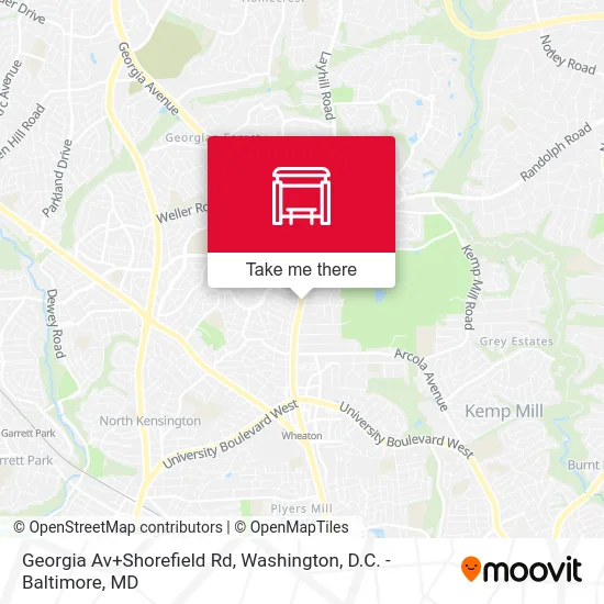 Georgia Av+Shorefield Rd map