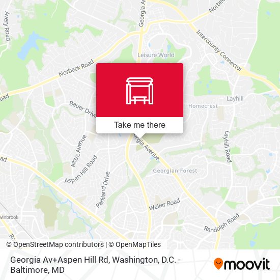 Mapa de Georgia Av+Aspen Hill Rd