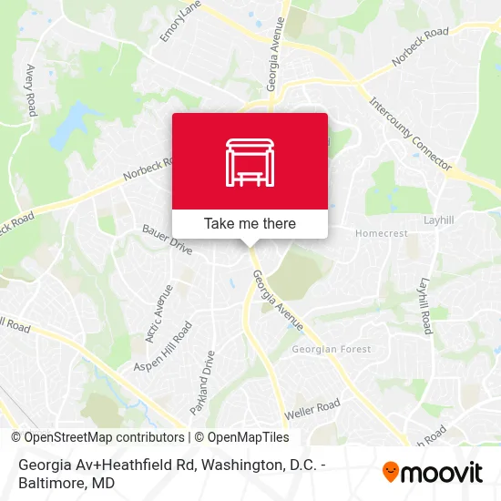 Georgia Av+Heathfield Rd map