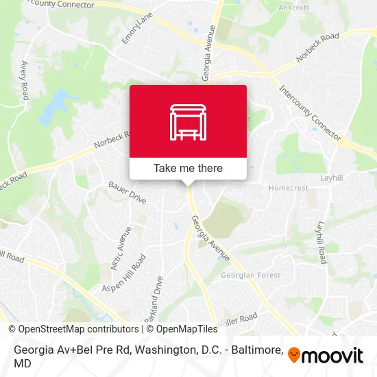 Georgia Av+Bel Pre Rd map