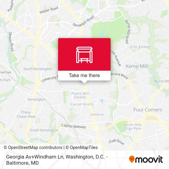 Georgia Av+Windham Ln map