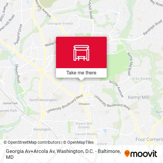 Georgia Av+Arcola Av map