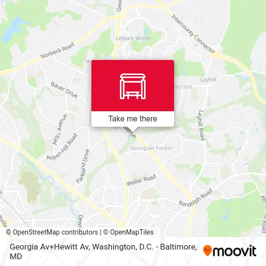 Georgia Av+Hewitt Av map