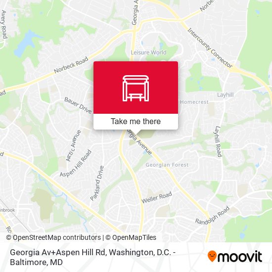 Georgia Av+Aspen Hill Rd map