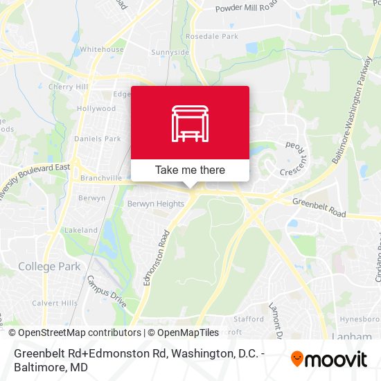 Greenbelt Rd+Edmonston Rd map