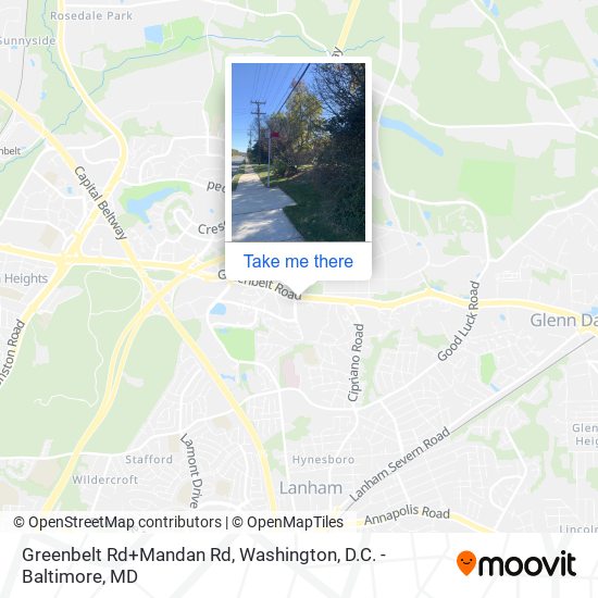 Greenbelt Rd+Mandan Rd map