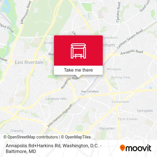 Annapolis Rd+Harkins Rd map