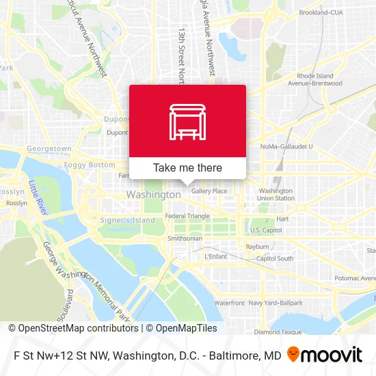 F St Nw+12 St NW map