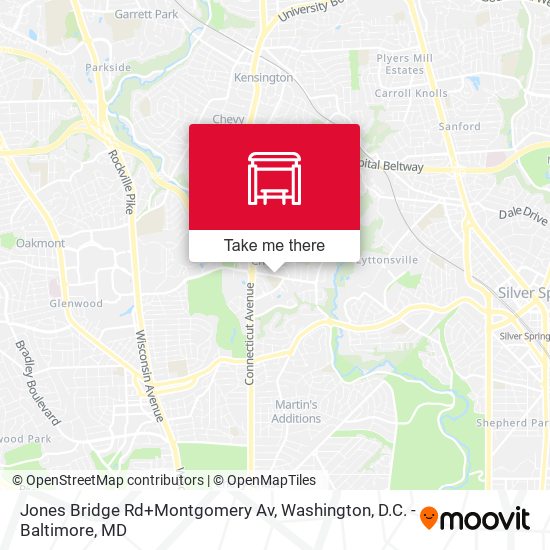 Jones Bridge Rd+Montgomery Av map
