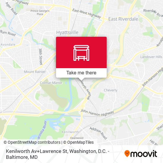 Kenilworth Av+Lawrence St map