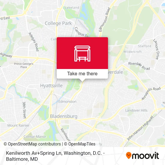 Kenilworth Av+Spring Ln map