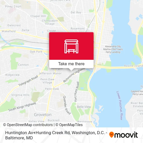 Mapa de Huntington Av+Hunting Creek Rd