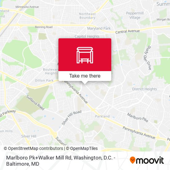 Marlboro Pk+Walker Mill Rd map