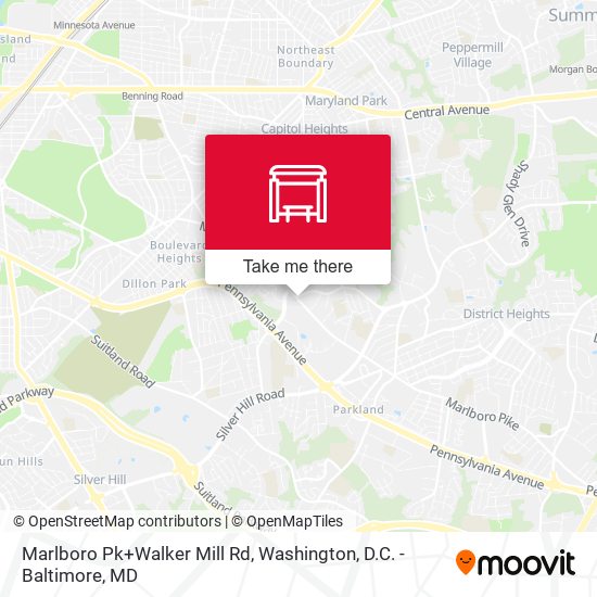 Marlboro Pk+Walker Mill Rd map