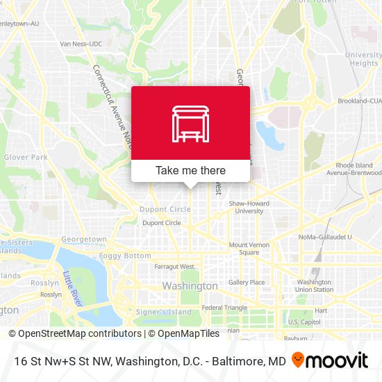 16 St Nw+S St NW map