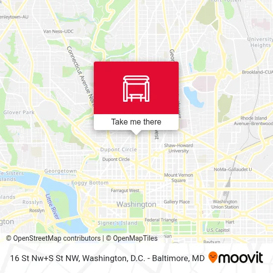 16 St Nw+S St NW map
