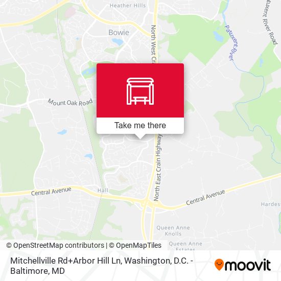 Mitchellville Rd+Arbor Hill Ln map
