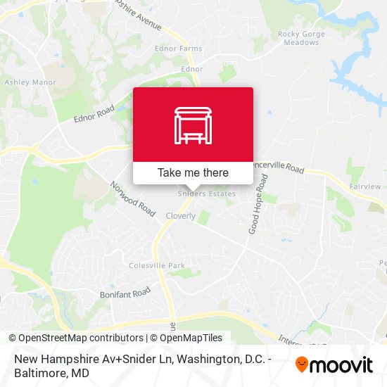 New Hampshire Av+Snider Ln map