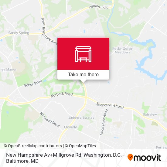 New Hampshire Av+Millgrove Rd map