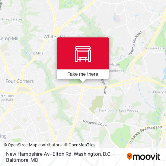 New Hampshire Av+Elton Rd map