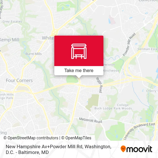 New Hampshire Av+Powder Mill Rd map