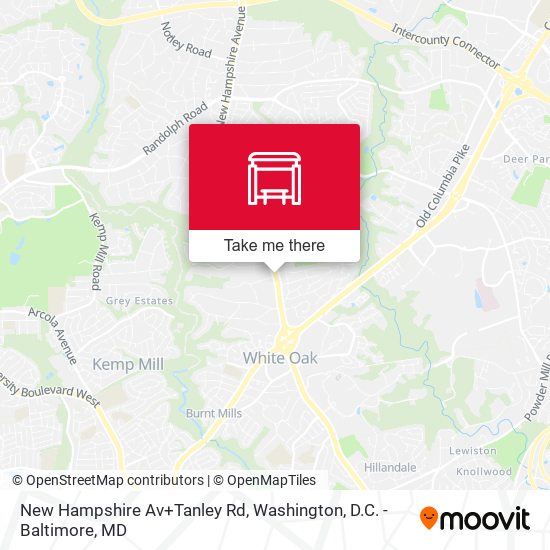Mapa de New Hampshire Av+Tanley Rd