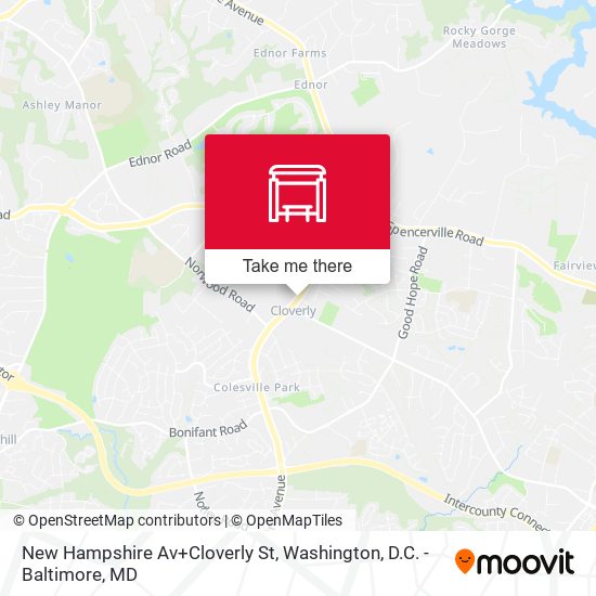 Mapa de New Hampshire Av+Cloverly St