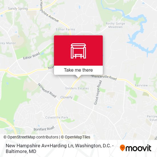 New Hampshire Av+Harding Ln map