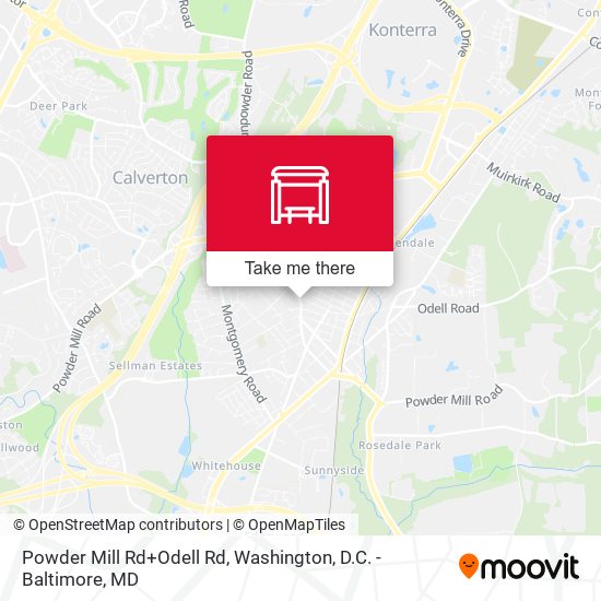 Mapa de Powder Mill Rd+Odell Rd
