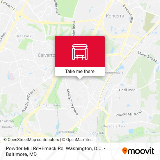Powder Mill Rd+Emack Rd map