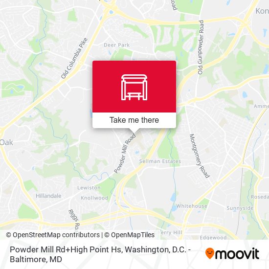 Powder Mill Rd+High Point Hs map