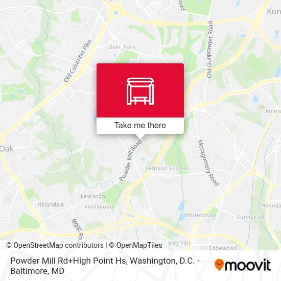 Powder Mill Rd+High Point Hs map