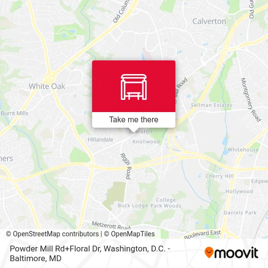 Powder Mill Rd+Floral Dr map