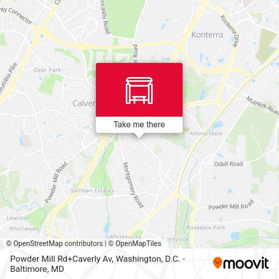 Powder Mill Rd+Caverly Av map
