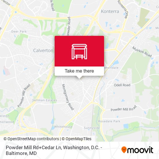 Mapa de Powder Mill Rd+Cedar Ln