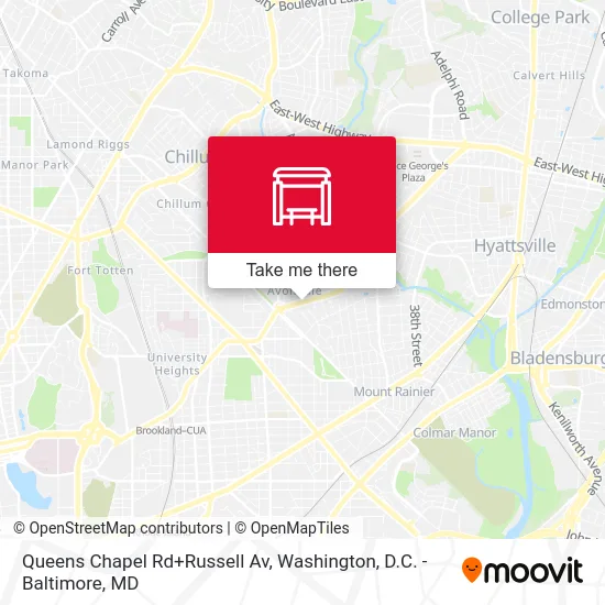 Queens Chapel Rd+Russell Av map