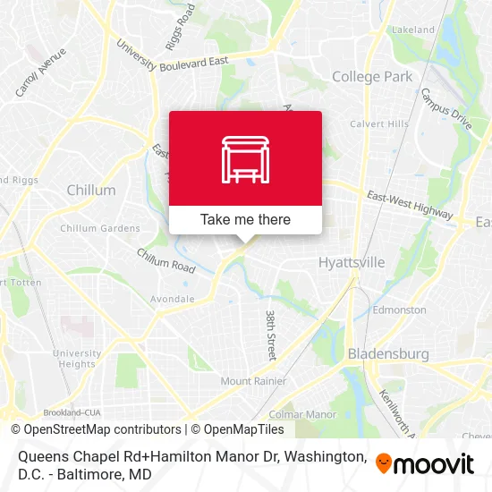 Queens Chapel Rd+Hamilton Manor Dr map